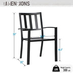 Ensemble de salle à manger de patio 7 pièces MAISON ARTS avec 6 chaises de jardin empilables en acier
