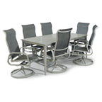 Ensemble de salle à manger d'extérieur 7 pièces en aluminium Captiva gris - 71 x 29 x 40