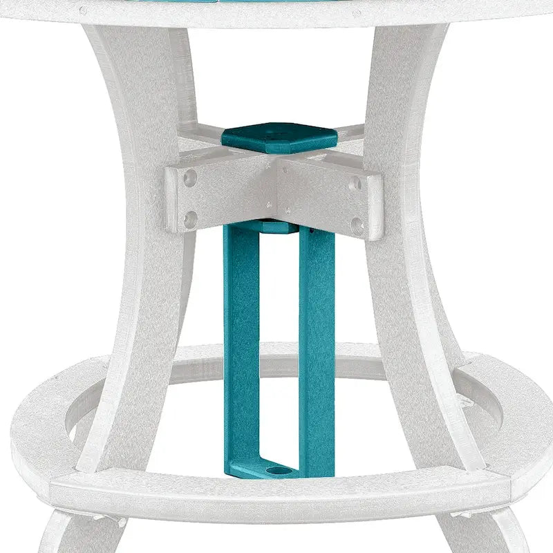 Table ronde à hauteur de comptoir, modèle OS Home and Office, en bleu Aruba avec base blanche - N/A