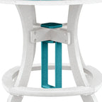 Table ronde à hauteur de comptoir, modèle OS Home and Office, en bleu Aruba avec base blanche - N/A
