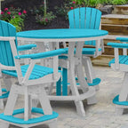Table ronde à hauteur de comptoir, modèle OS Home and Office, en bleu Aruba avec base blanche - N/A