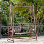 Iron Swing Bench Tserovani in Bronze - 57.5x35x91