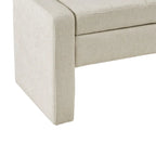 Banc de rangement capitonné en crème avec couvercle à fermeture amortie, 1 place