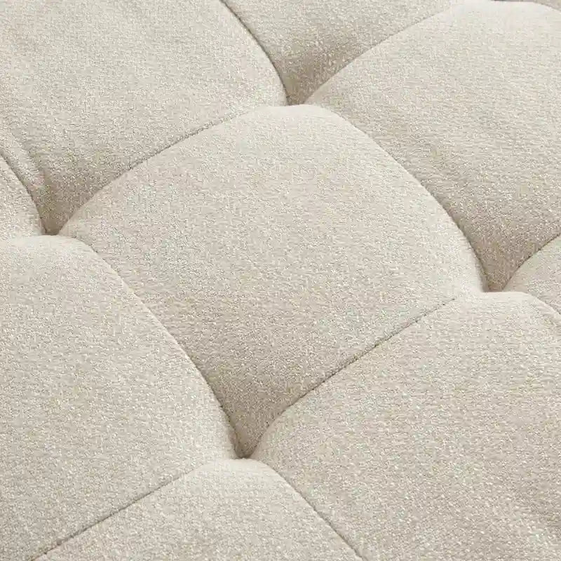 Banc de rangement capitonné en crème avec couvercle à fermeture amortie, 1 place