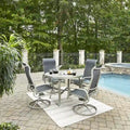 Ensemble de salle à manger d'extérieur 5 pièces Captiva avec table ronde de 42 po et quatre chaises pivotantes par Homestyles