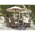 Signature Design by Ashley Beachcroft Beige 7-Piece Outdoor Dining Package - 84.25 W x 42.25 D x 29.25 H