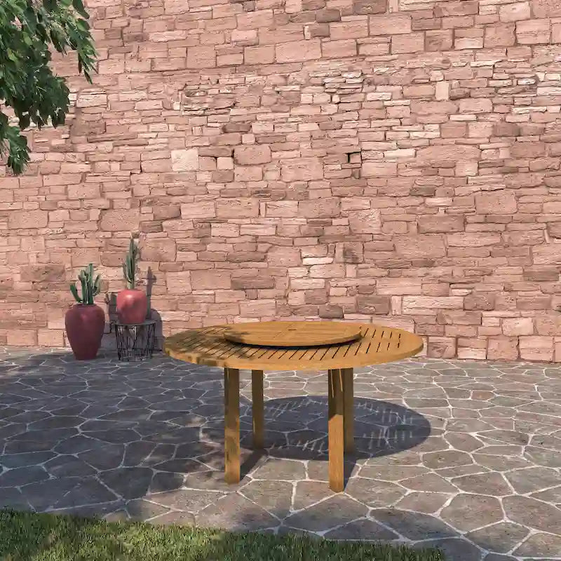 Table de salle à manger de patio Amazonia Rubi Outdoor Lazy Susan