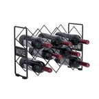 Range-bouteilles en étain avec 8 fentes en diamant et plaques latérales « WINE », peut contenir 8 bouteilles