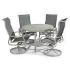 Ensemble de salle à manger d'extérieur 5 pièces en aluminium gris Captiva - 122 x 74 x 122