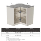 Organisateur de placard à deux plateaux Lazy Susan en acier inoxydable gris de 71 cm