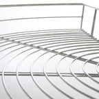 Organisateur de placard à deux plateaux Lazy Susan en acier inoxydable gris de 71 cm