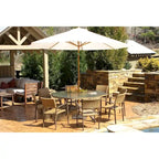 Ensemble de repas d'extérieur Maracay Tree Bark avec chaises empilables (9 pièces)