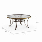Ensemble de repas d'extérieur Maracay Tree Bark avec chaises empilables (9 pièces)