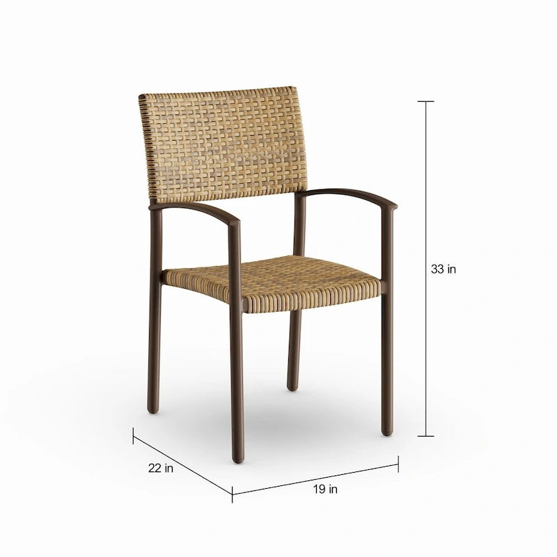 Ensemble de repas d'extérieur Maracay Tree Bark avec chaises empilables (9 pièces)