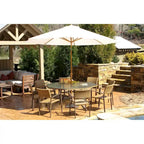 Ensemble de repas d'extérieur Maracay Tree Bark avec chaises empilables (9 pièces)