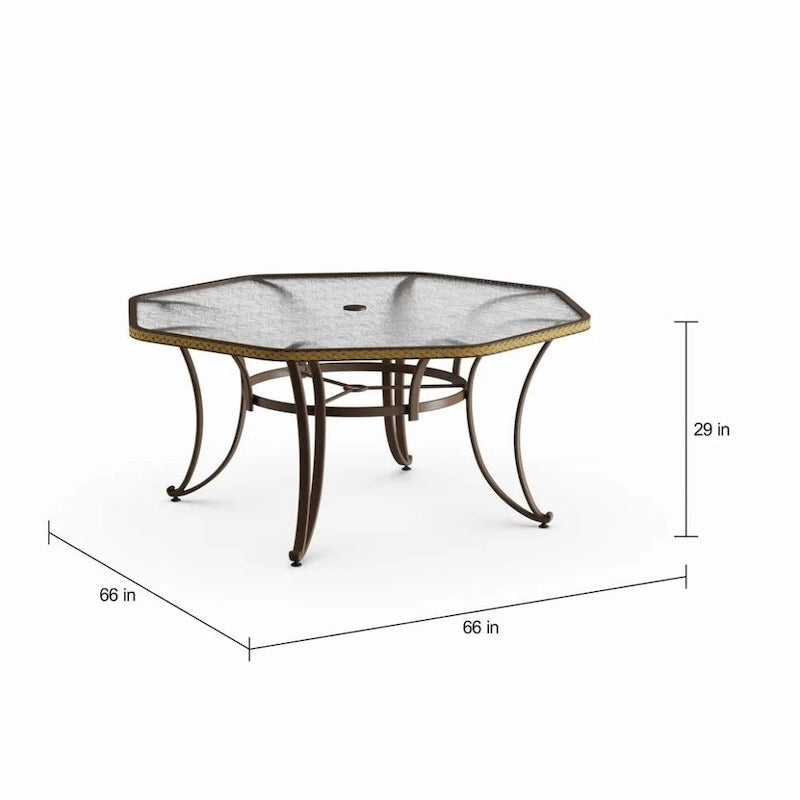 Ensemble de repas d'extérieur Maracay Tree Bark avec chaises empilables (9 pièces)