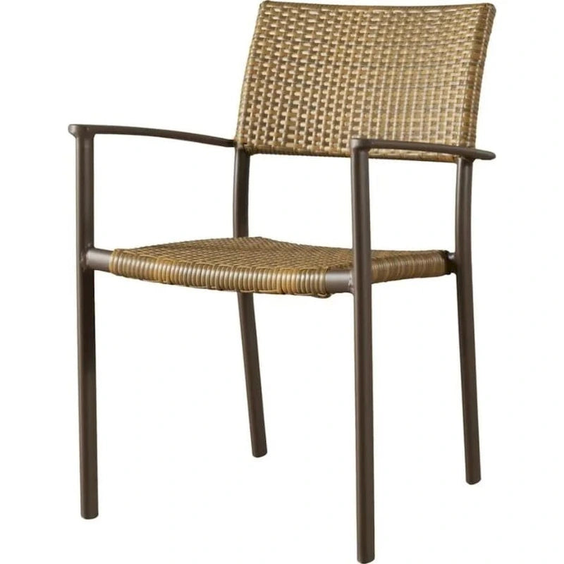 Ensemble de repas d'extérieur Maracay Tree Bark avec chaises empilables (9 pièces)