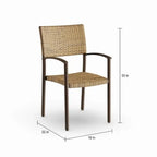 Ensemble de repas d'extérieur Maracay Tree Bark avec chaises empilables (9 pièces)