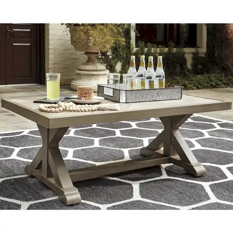 Ensemble de conversation d'extérieur 4 pièces Signature Design by Ashley Beachcroft marron/beige – 82,25 L x 37,75 P x 34,63 H