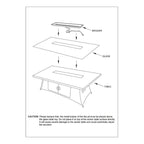 Ensemble table foyer extérieur rectangulaire en osier 7 pièces avec 6 fauteuils (housse de pluie incluse)