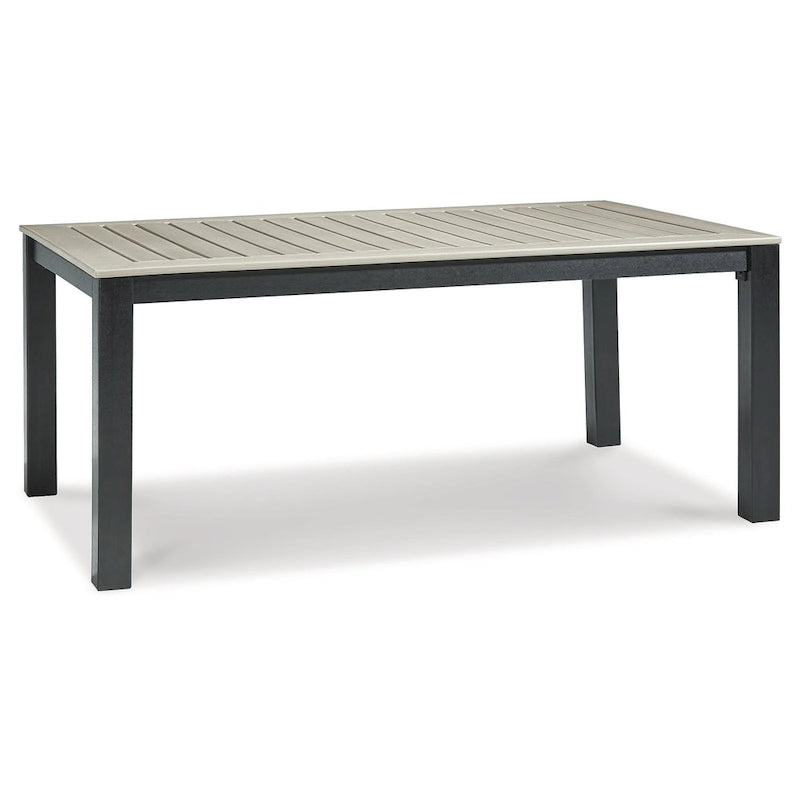 Signature Design by Ashley Table à manger d'extérieur Mount Valley noire/beige avec option parasol - 72 larg. x 42 prof. x 29 haut.