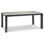 Signature Design by Ashley Table à manger d'extérieur Mount Valley noire/beige avec option parasol - 72 larg. x 42 prof. x 29 haut.