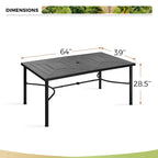 Ensemble de salle à manger d'extérieur 7 pièces MAISON ARTS avec 6 chaises pivotantes en textilène et une table de salle à manger en métal