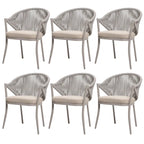 Chaises de salle à manger Nuu Garden 6 places en aluminium et corde avec coussins - Taupe