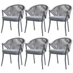 Nuu Garden 6pcs Rope Aluminum Dining Chairs with Cushions - Taupe