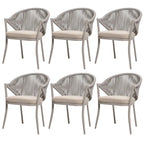 Chaises de salle à manger Nuu Garden 6 places en aluminium et corde avec coussins - Taupe
