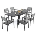 Ensemble de salle à manger d'extérieur 5/7/9 pièces, 4/6/8 chaises de salle à manger, 1 table extensible rectangulaire en aluminium