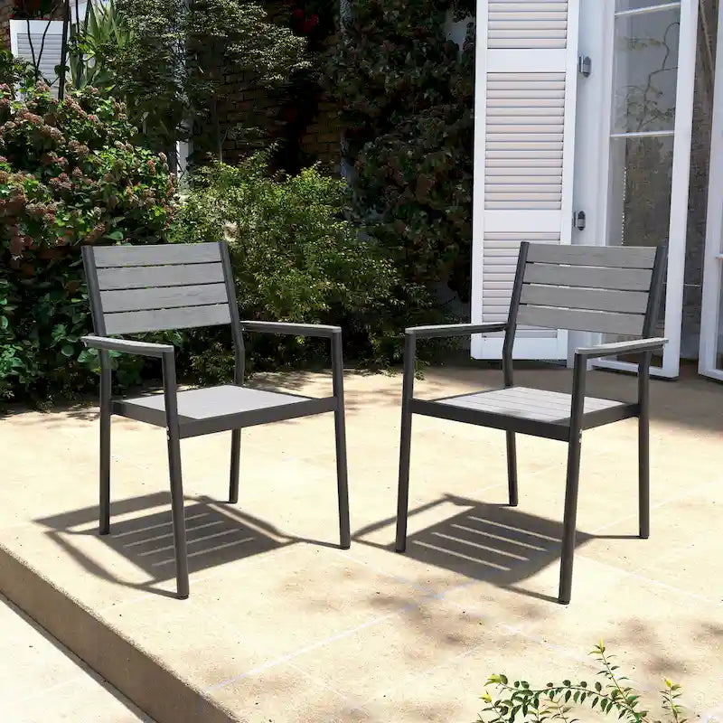 Ensemble de salle à manger d'extérieur 5/7/9 pièces, 4/6/8 chaises de salle à manger, 1 table extensible rectangulaire en aluminium