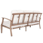 Ensemble de conversation d'extérieur 4 pièces avec coussins, structure en aluminium, beige