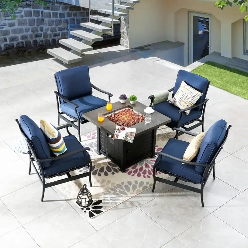 Ensemble de conversation de 5 pièces pour foyer extérieur Patio Festival