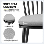 Chaises de salle à manger sans accoudoirs en aluminium avec coussin pour terrasse extérieure/cuisine – Voir photo