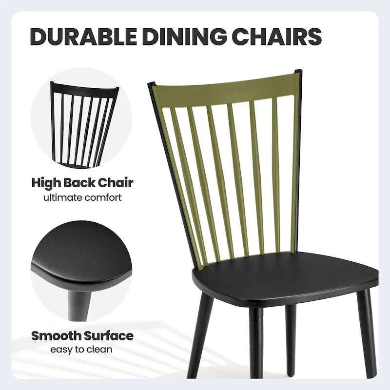 Chaises de salle à manger sans accoudoirs en aluminium avec coussin pour terrasse extérieure/cuisine – Voir photo