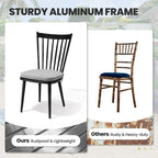 Chaises de salle à manger sans accoudoirs en aluminium avec coussin pour terrasse extérieure/cuisine – Voir photo