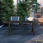 Table à manger Clihome 82/60 po. L en acier et aluminium avec trou pour parasol
