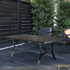 Table à manger Clihome 82/60 po. L en acier et aluminium avec trou pour parasol