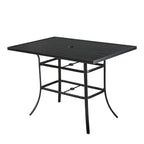 Table à manger Clihome 82/60 po. L en acier et aluminium avec trou pour parasol