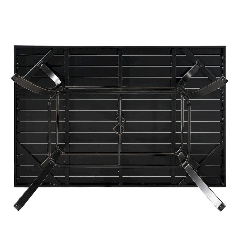 Table à manger Clihome 82/60 po. L en acier et aluminium avec trou pour parasol