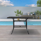 Table à manger Clihome 82/60 po. L en acier et aluminium avec trou pour parasol