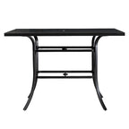 Table à manger Clihome 82/60 po. L en acier et aluminium avec trou pour parasol