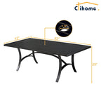 Table à manger Clihome 82/60 po. L en acier et aluminium avec trou pour parasol