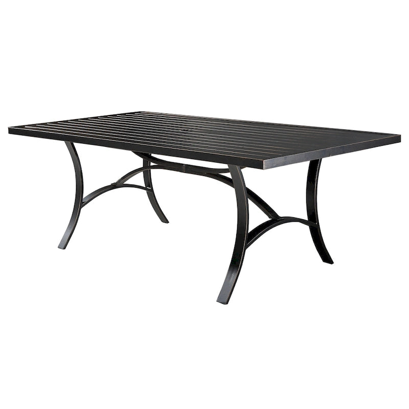 Table à manger Clihome 82/60 po. L en acier et aluminium avec trou pour parasol