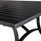 Table à manger Clihome 82/60 po. L en acier et aluminium avec trou pour parasol