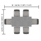 Ensemble de salle à manger d'extérieur Corvus Orville 7 pièces en aluminium avec plateau de table en WPC