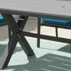 Ensemble de salle à manger d'extérieur Corvus Orville 7 pièces en aluminium avec plateau de table en WPC