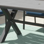 Ensemble de salle à manger d'extérieur Corvus Orville 7 pièces en aluminium avec plateau de table en WPC