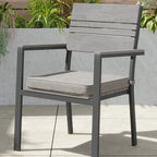 Ensemble de salle à manger d'extérieur Corvus Orville 7 pièces en aluminium avec plateau de table en WPC
